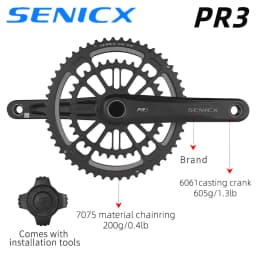SENICX PR3 High-Quality Road Bicycle Crankset 165/170/172.5/175mm Chain 46-30T/50-34T/52-36T Aluminum Cranks for Road Bike