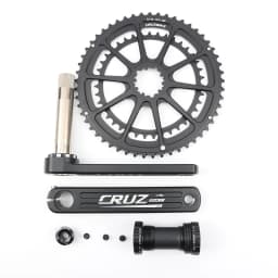 CRUZbike Road Bike Crankset 155/160/165/170/175mm Crank 50-34T/52-36T/53-39T Double Chainring Folding Bicycle Screw BB