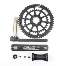 CRUZbike Road Bike Crankset 155/160/165/170/175mm Crank 50-34T/52-36T/53-39T Double Chainring Folding Bicycle Screw BB