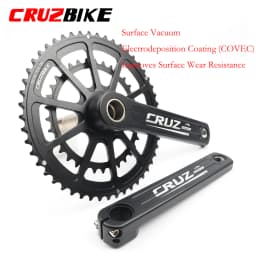 CRUZbike Road Bike Crankset 155/160/165/170/175mm Crank 50-34T/52-36T/53-39T Double Chainring Folding Bicycle Screw BB