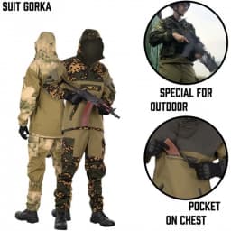 GORKA-4 Russian Combat Tactical Suit Field Camouflage Training Uniform Outdoor Hunting Clothing Sets Ghillie Suit Plus Size