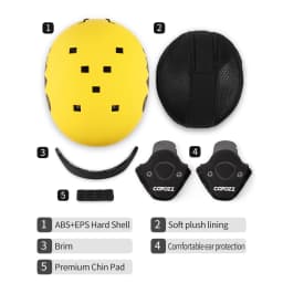 COPOZZ Kids Cartoons Ski Helmet Integrally-molded Safety Outdoor Skiing Cycling Protection Helmet Skiing Equipment