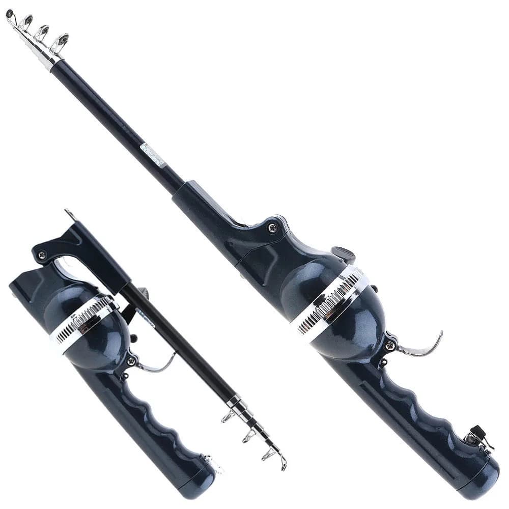 1.4m Fiber Foldable Sea Fishing Rod Built-in Fishing Reel Set with 80m Line Travel Portable Lure Pole Saltwater Winter Ice Rods