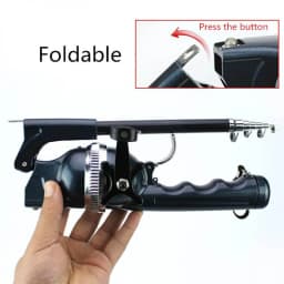 1.4m Fiber Foldable Sea Fishing Rod Built-in Fishing Reel Set with 80m Line Travel Portable Lure Pole Saltwater Winter Ice Rods