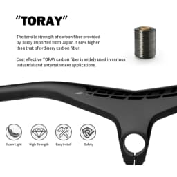 TOSEEK Mtb Handlebars And Stem 28.6mm-17Degree Carbon Integrated Handlebar For Mountain Bike 660~80070/80/90/100mm Bicycle Parts