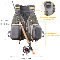 Maximumcatch Fly Fishing Vest With Multifunction Pockets Adjustable Size Fishing Backpack Fishing Bag