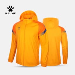 KELME Men's Windbreaker Running Jacket Soccer Kid Hooded Windproof Coat Couple Training Waterproof Jacket Quick Dry 8061WT1005
