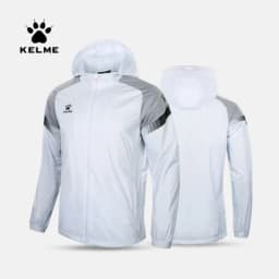 KELME Men's Windbreaker Running Jacket Soccer Kid Hooded Windproof Coat Couple Training Waterproof Jacket Quick Dry 8061WT1005