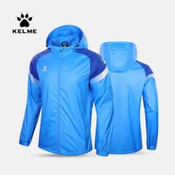 KELME Men's Windbreaker Running Jacket Soccer Kid Hooded Windproof Coat Couple Training Waterproof Jacket Quick Dry 8061WT1005