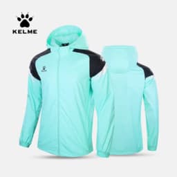 KELME Men's Windbreaker Running Jacket Soccer Kid Hooded Windproof Coat Couple Training Waterproof Jacket Quick Dry 8061WT1005