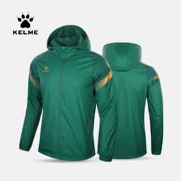 KELME Men's Windbreaker Running Jacket Soccer Kid Hooded Windproof Coat Couple Training Waterproof Jacket Quick Dry 8061WT1005
