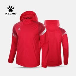 KELME Men's Windbreaker Running Jacket Soccer Kid Hooded Windproof Coat Couple Training Waterproof Jacket Quick Dry 8061WT1005