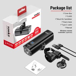 TOWILD CL600 600LM Bike Light Front Lamp USB Rechargeable LED 18650 2000mAh Bicycle Light Waterproof Headlight Bike Accessories