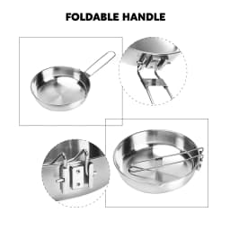 Fire Maple 304 Stainless Steel Foldable Frying Pan with Tri-ply Construction Base Antarcti 8 Inch Frypan for Outdoor Camping