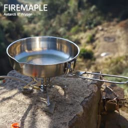 Fire Maple 304 Stainless Steel Foldable Frying Pan with Tri-ply Construction Base Antarcti 8 Inch Frypan for Outdoor Camping