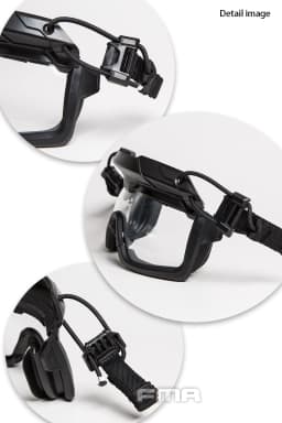 Gray/Transparent Safety Goggles Explosion Proof Lens (3MM Thickness) Tactical FMA Outdoor Helmet Protetive