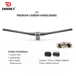 DODICI Full Carbon Fiber MTB Handlebar 720mm/740mm/760mm 9° Rise 5mm for XC Mountain Bike Bicycle Straight Handlebar Ultra-Light