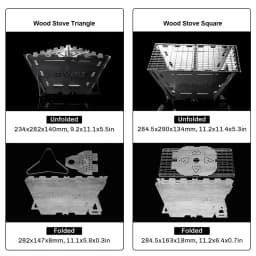 Fire Maple Camping Wood Stove Stainless Outdoor Portable Folding Wood Burning Stoves for Backpacking Picnic Hiking