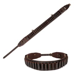 Tourbon Hunting Accessories 12 Gauge Gun Bandolier Cartridges Belt Genuine Leather Ammo Holder Carrier W/ A Pocket 39''-47‘’