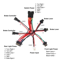 Ebike Front Brake Rear Light Set For 36V 48V Battery Contain Horn Headlight Switch And With Ebike Turn Functional Tail Light