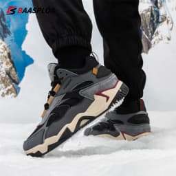 Baasploa Winter Men Leather Sneakers Casual Fashion Waterproof Sport Shoes For Man Plush Warm Male Sneakers Non-Slip Outdoor