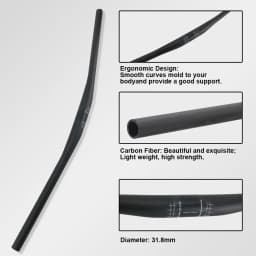 RXL SL 9 Degree Carbon Handlebar for Mtb Bicycle Handlebars 31.8mm*720/780mm UD Matte Flat Mountain Bike Handle Bar Accessories