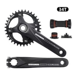 Bicycle Crankset 36T 22-36T 24-38T Bolany 104BCD Hollow Crank MTB Crankset 170mm Integrated Crank Chainring