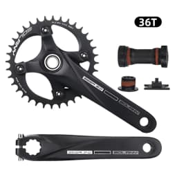 Bicycle Crankset 36T 22-36T 24-38T Bolany 104BCD Hollow Crank MTB Crankset 170mm Integrated Crank Chainring