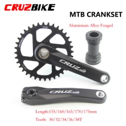 CRUZbike MTB Mountain Bike Kid's Bicycle Crankset Crank 155/160/165/170/175mm Aluminum Alloy with Chainring 30/32/34/36/38T