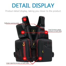 Multi-functional Life Jacket Vest for Outdoor Fishing, a Must-Have for Safety. Multiple Pockets for Storage, Buoyant Materials
