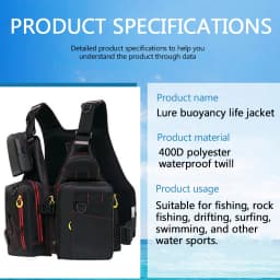 Multi-functional Life Jacket Vest for Outdoor Fishing, a Must-Have for Safety. Multiple Pockets for Storage, Buoyant Materials