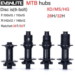 EVANLITE MTB Hub Elbow Six Nails Dt350 240, 28H/32H Hg/xd/MS 141x10 148x12, Ratchet Structure 36T/60T