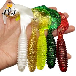 JYJ 10cm 8.5g 5pcs/bag soft artificial lure grub worm bait , long crooked tail wobbler swimbait da pesca bass crappie pike lure