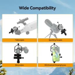 Svbony SV214 Pro 3-Axis Universal Smartphone Adapter 28mm-48mm/44mm-64mm Clamp Range for Telescope or Digiscoping