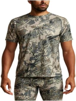 Semmer-Short Sleeve T-Shirt for Men, Lightweight Crew, Quick Dry, Print Camo, Hunting Clothes, Summer