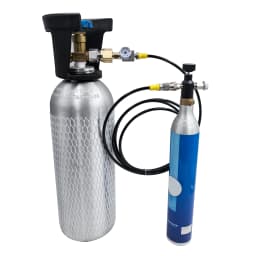 Sparkling Water Maker Blue Cylinder CO2 Refill Fill Station Adapter with Hose Gauge Kit, Soda Machine CO2 Bottle Charging Valve