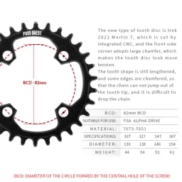PassChainwheel 82bcd Fsa Alpha Drive Marlin 7 MTB  QuestBike Narrow Wide Chainring 30t-36t  Bicycle