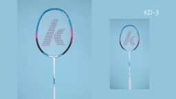 Kawasaki KD-3 Carbon Fiber Badminton Racket 2PCS-Pair Red Blue Badminton Set 18-22 pounds