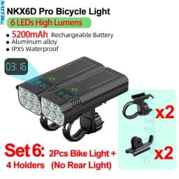 Upgrade Bicycle Light Powerful 8LED Bike Headlight 10000mAh USB Rechargeable as Power Bank Front and Rear Lights Set Optional