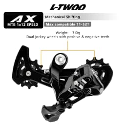 LTWOO AX MTB Hydraulic Disc Brake Set,1x12 Speed Shifter Rear Derailleur,ZRACE Cassette Crankset Caliper Chainring Fit M6100