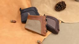 Genuine Leather Gun Buttstock Extension Slip on Recoil Pad, Canvas Shotgun Butt Recoil Pad, Small / Large Size