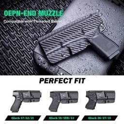 IWB Carbon Fiber Holsters Fit Glock 17 Glock 19 / 19X / 26 / 44 / 45 Gen(1 2 3 4 5) & Glock 23 / 32 Gen(3-4) Pistol Kydex Gags