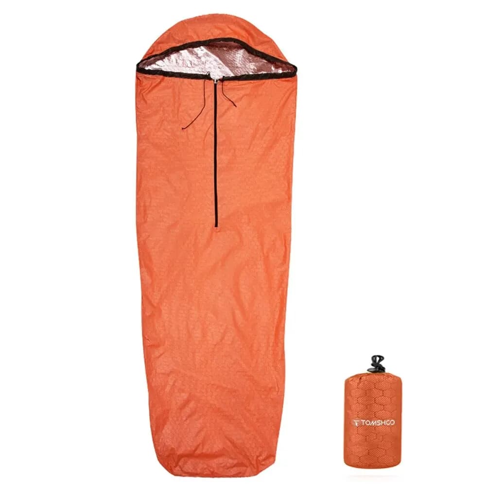 TOMSHOO Emergency Sleeping Bag Ultralight Waterproof Heat Reflective Thermal Sleeping Bag Survival Gear for Outdoor Adventure