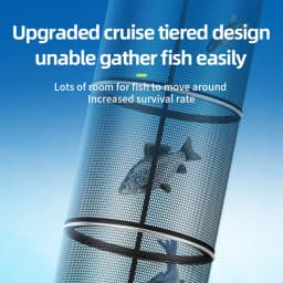 YUZHIYUAN Fish Protection Net Aluminium Alloy Foldable Quick-drying Fish Guard Space-saving Outdoor Fishing Net Portable Bag