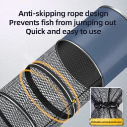 YUZHIYUAN Fish Protection Net Aluminium Alloy Foldable Quick-drying Fish Guard Space-saving Outdoor Fishing Net Portable Bag