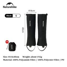 Naturehike 1 Pair Trekking Waterproof Leg Covers Hiking Snow Legging Gaiters Outdoor Climbing Camping Skiing Foot Cover