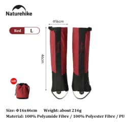 Naturehike 1 Pair Trekking Waterproof Leg Covers Hiking Snow Legging Gaiters Outdoor Climbing Camping Skiing Foot Cover