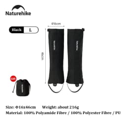 Naturehike 1 Pair Trekking Waterproof Leg Covers Hiking Snow Legging Gaiters Outdoor Climbing Camping Skiing Foot Cover