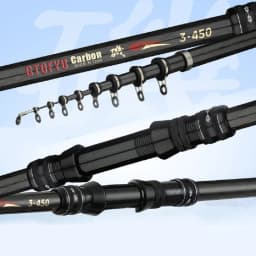 2.7M 3.6M 4.5M 5.4M 6.3M Carbon Telescopic Rock Fishing Rod Ultra Light Rod Lure Carp Travel Ocean Spinning Fishing Rod