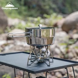 CAMPINGMOON Thickened Composite Stainless Steel Outdoor Camping Soup Pot, Boiling Water Portable Picnic Pot, Cooking Utensils